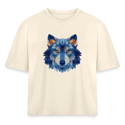 Wolf: Alpha Portrait - Women's Heavyweight Cropped T-Shirt