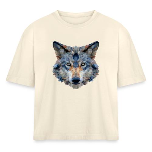 Wolf: Chromatic Wild Gaze - Women's Heavyweight Cropped T-Shirt