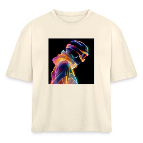 Snowboarding: Neon Gravity Ride - Women's Heavyweight Cropped T-Shirt