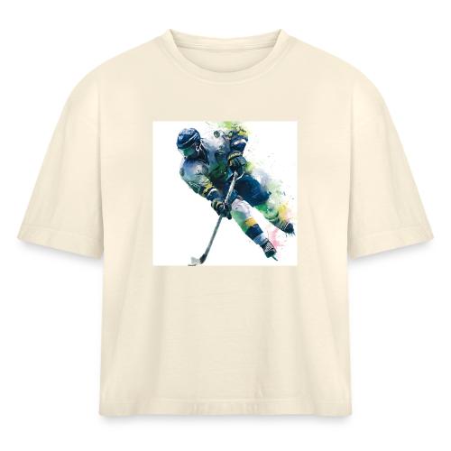 Hockey: Frozen Motion - Women's Heavyweight Cropped T-Shirt