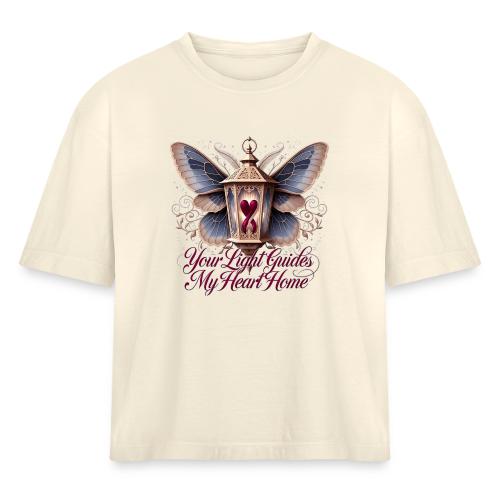 Your Light Guides My Heart HomeGifts T-Shirt - Women's Heavyweight Cropped T-Shirt