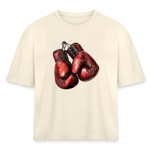 Legacy Boxing Gloves - Women's Heavyweight Cropped T-Shirt