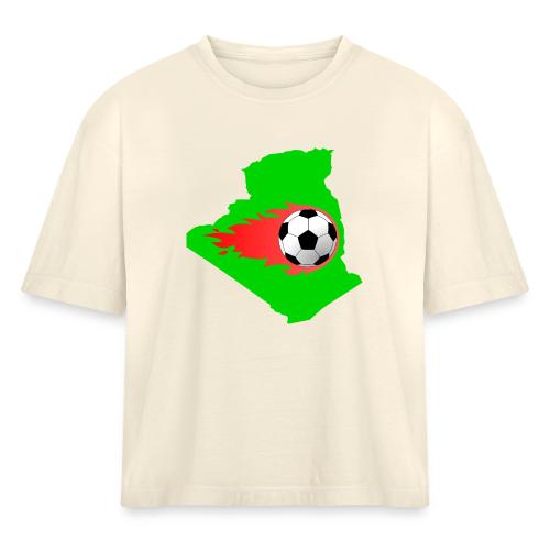 Algerian Football Fire - Women's Heavyweight Cropped T-Shirt