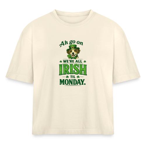 St. Patrick’s Day Dog T-Shirt – We’re All Irish - Women's Heavyweight Cropped T-Shirt