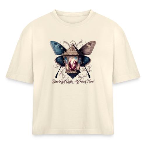 Guiding Light Eternal Flame Lantern Romance Gifts - Women's Heavyweight Cropped T-Shirt