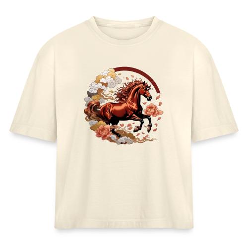 Year of the Horse T Shirt, Lunar New Year Gift - Women's Heavyweight Cropped T-Shirt