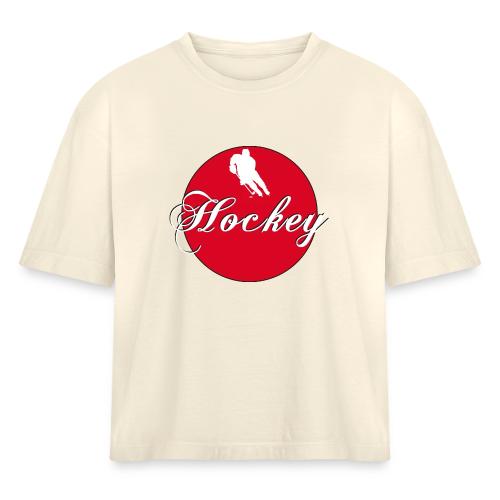 Hockey: Puck Zone - Women's Heavyweight Cropped T-Shirt
