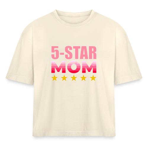 Five Stars Mom - Women's Heavyweight Cropped T-Shirt