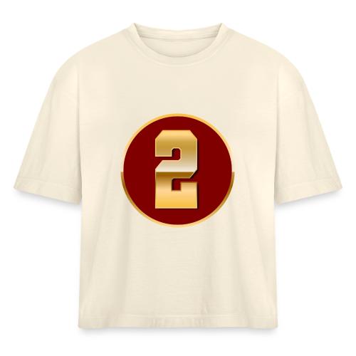 Number 2 in Gold Varsity Font - Women's Heavyweight Cropped T-Shirt