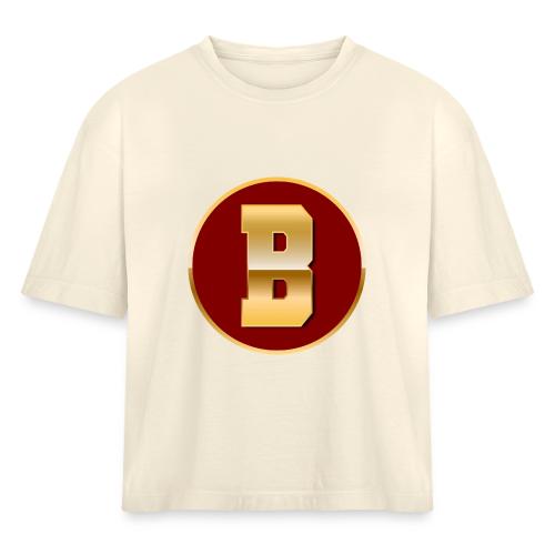 Letter B – Capital Varsity Alphabet Monogram - Women's Heavyweight Cropped T-Shirt