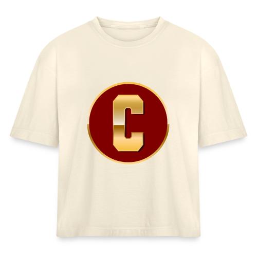 Letter C – Capital Varsity Alphabet Monogram - Women's Heavyweight Cropped T-Shirt