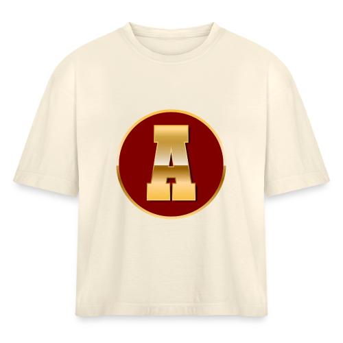 Letter A – Capital Varsity Alphabet Monogram - Women's Heavyweight Cropped T-Shirt