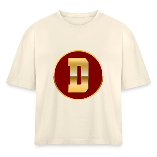 Letter D – Capital Varsity Alphabet Monogram - Women's Heavyweight Cropped T-Shirt