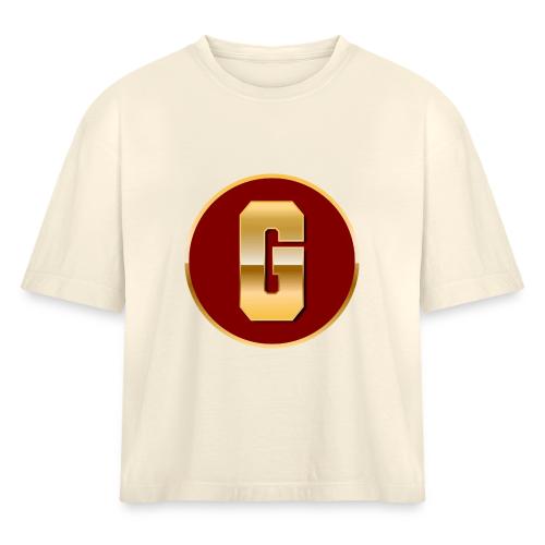 Letter G – Capital Varsity Alphabet Monogram - Women's Heavyweight Cropped T-Shirt