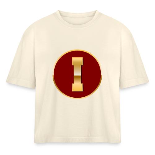 Letter I – Capital Varsity Alphabet Monogram - Women's Heavyweight Cropped T-Shirt