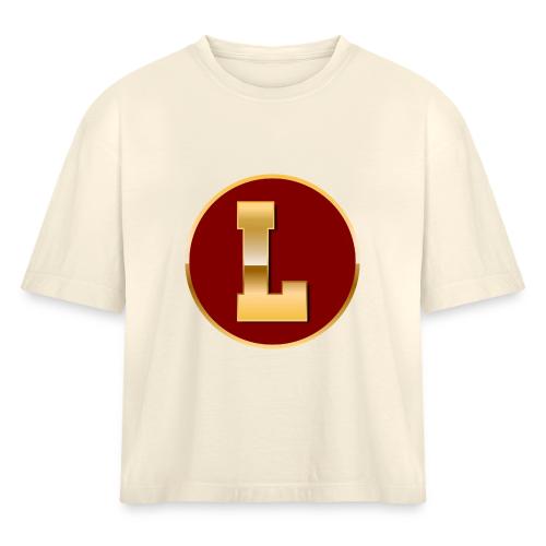 Letter L – Capital Varsity Alphabet Monogram - Women's Heavyweight Cropped T-Shirt