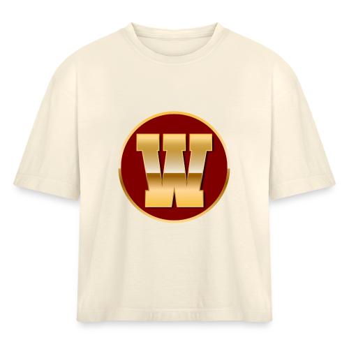 Letter W – Capital Varsity Alphabet Monogram - Women's Heavyweight Cropped T-Shirt