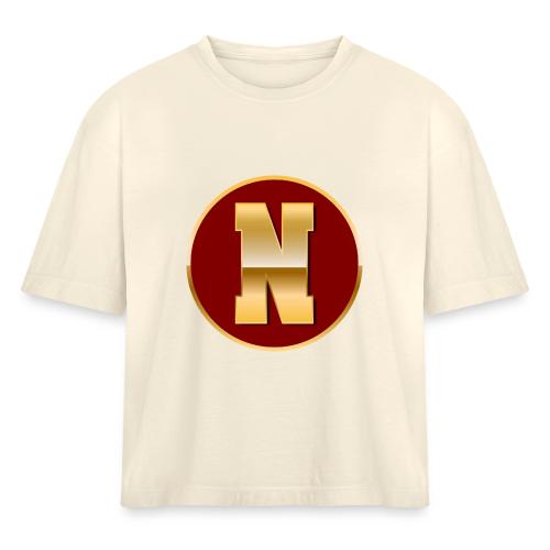Letter N – Capital Varsity Alphabet Monogram - Women's Heavyweight Cropped T-Shirt