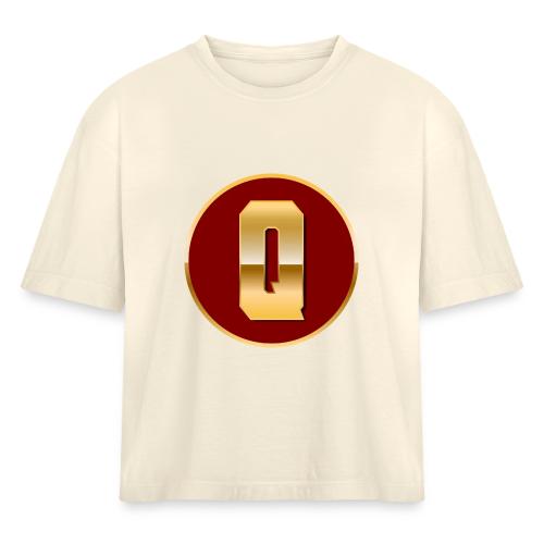 Letter Q – Capital Varsity Alphabet Monogram - Women's Heavyweight Cropped T-Shirt