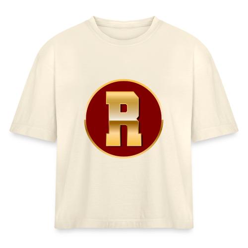 Letter R – Capital Varsity Alphabet Monogram - Women's Heavyweight Cropped T-Shirt