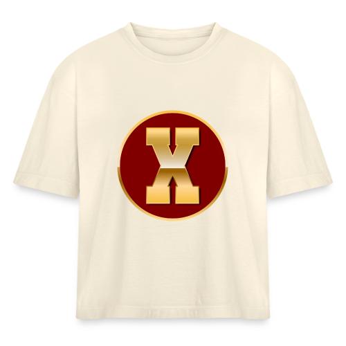 Letter X – Capital Varsity Alphabet Monogram - Women's Heavyweight Cropped T-Shirt