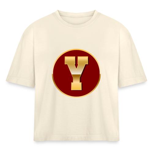 Letter Y – Capital Varsity Alphabet Monogram - Women's Heavyweight Cropped T-Shirt