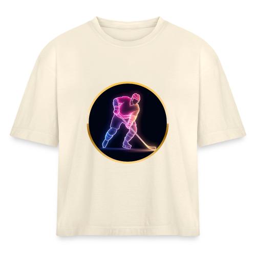Hockey: Neon Ice Rush - Women's Heavyweight Cropped T-Shirt