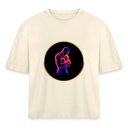 Boxing: Neon Power Guard - Women's Heavyweight Cropped T-Shirt