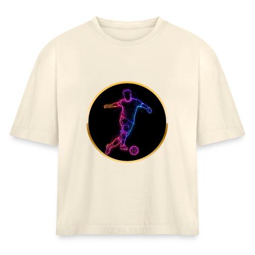 Neon Soccer Flow - Women's Heavyweight Cropped T-Shirt