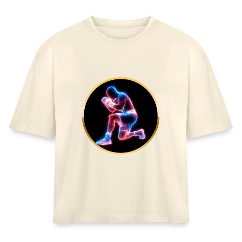 Neon Boxing Focus - Women's Heavyweight Cropped T-Shirt