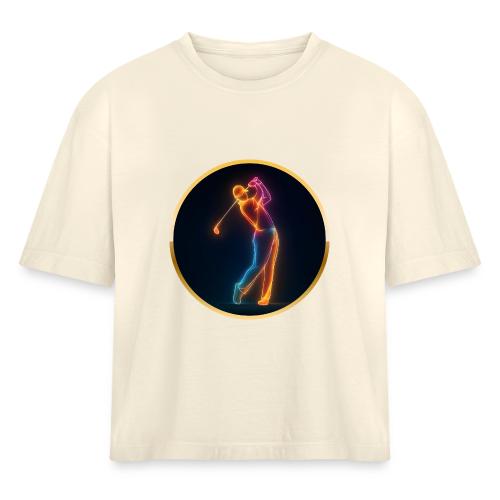 Neon Golf Motion - Women's Heavyweight Cropped T-Shirt