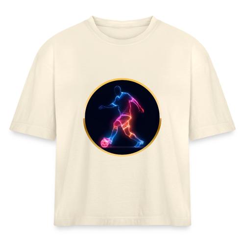 Soccer: Electric Kick Ring - Women's Heavyweight Cropped T-Shirt