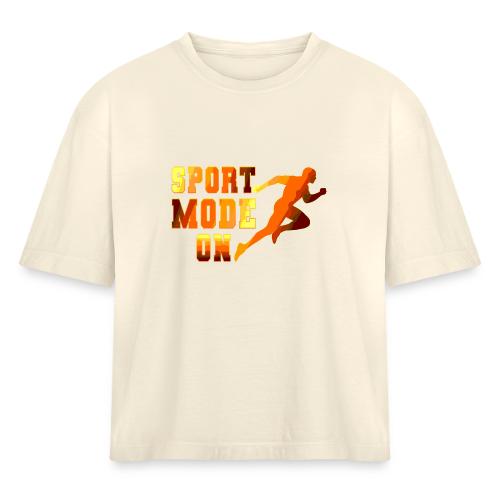 Sport Mode On - Women's Heavyweight Cropped T-Shirt