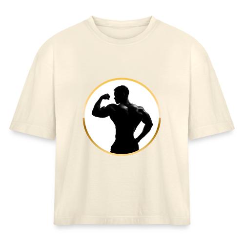 Bodybuilder: Classic Flex Emblem - Women's Heavyweight Cropped T-Shirt