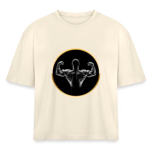 Bodybuilding: Golden Back Power - Women's Heavyweight Cropped T-Shirt
