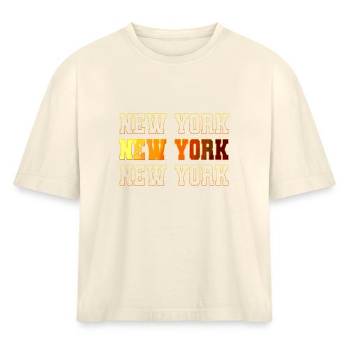 New York Varsity Echo - Women's Heavyweight Cropped T-Shirt