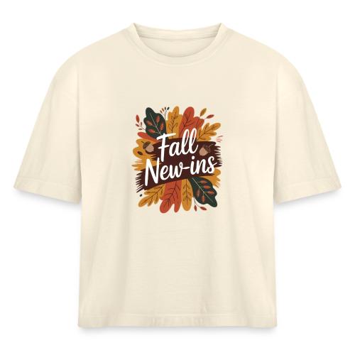 Fall New-Ins Autumn Leaves Acorn Seasonal Outfit - Women's Heavyweight Cropped T-Shirt