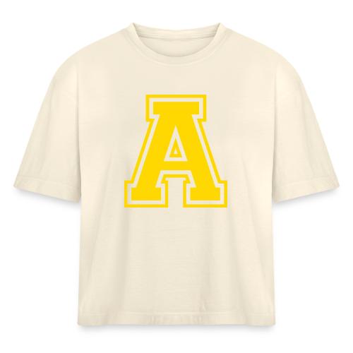 Letter A – Capital Athletic Alphabet Monogram - Women's Heavyweight Cropped T-Shirt