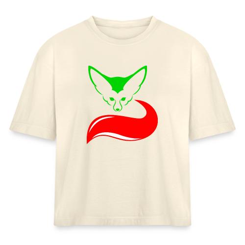 The Fennec, the Desert Fox of Algeria - Women's Heavyweight Cropped T-Shirt