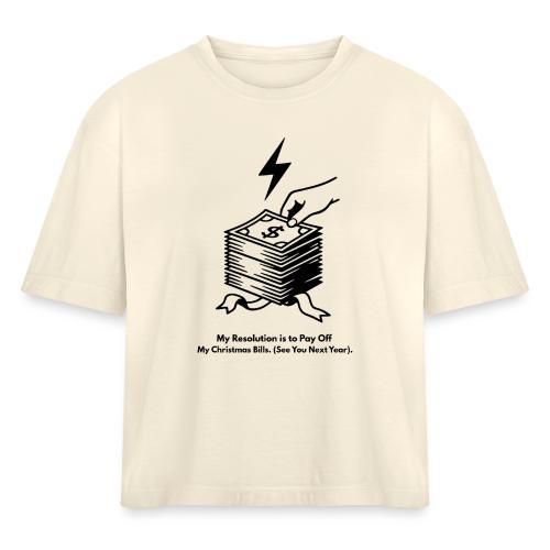 Christmas Bills T-Shirt - Women's Heavyweight Cropped T-Shirt