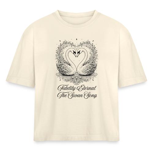 Poetic Swan T-Shirt - Women's Heavyweight Cropped T-Shirt