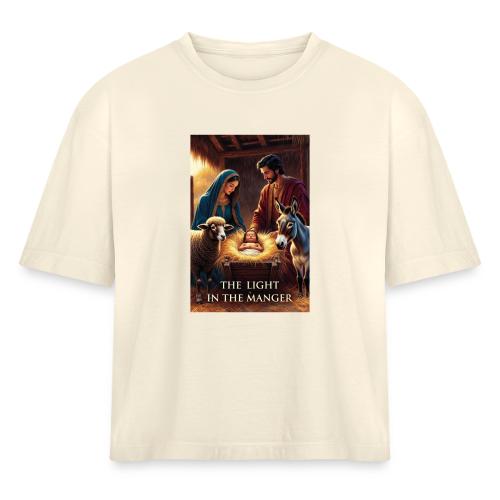 Nativity Manger T-Shirt - Women's Heavyweight Cropped T-Shirt