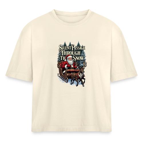 Nostalgic Santa T-Shirt - Women's Heavyweight Cropped T-Shirt