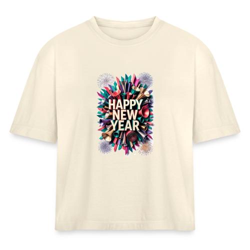 New Year's Party Horn T-Shirt - Women's Heavyweight Cropped T-Shirt