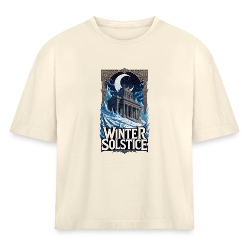 Winter Solstice Temple T-Shirt - Women's Heavyweight Cropped T-Shirt