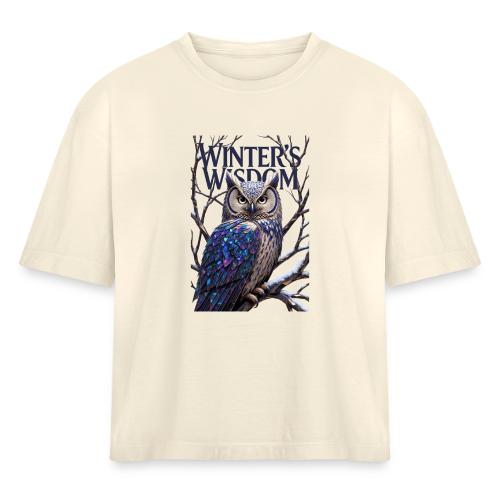 Crystalized Forest Owl T-Shirt - Women's Heavyweight Cropped T-Shirt