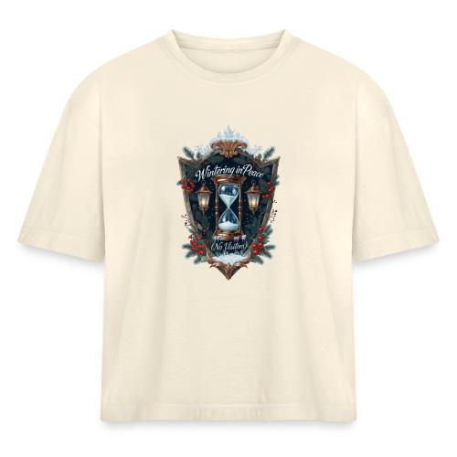 Wintering in Peace (No Visitors) T-Shirt - Women's Heavyweight Cropped T-Shirt