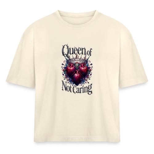 Queen of Not Caring T-Shirt - Women's Heavyweight Cropped T-Shirt
