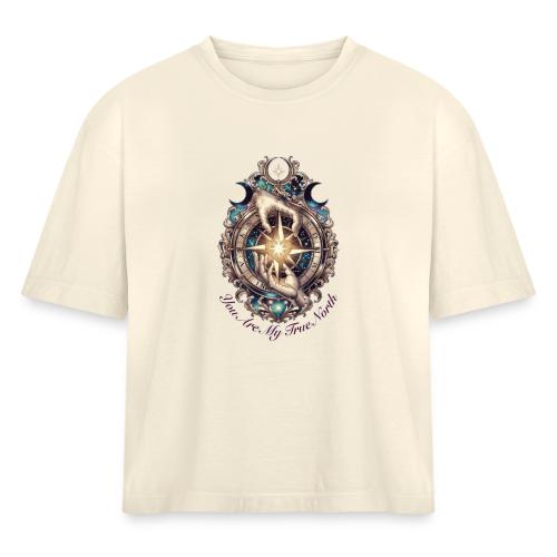 You Are My True North Celestial Compass T-Shirt - Women's Heavyweight Cropped T-Shirt
