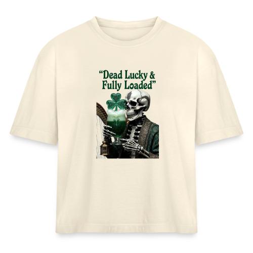 Lucky Skeleton Stout T-Shirt - Women's Heavyweight Cropped T-Shirt